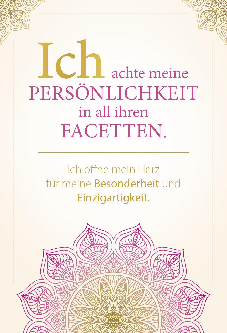 Beispielinhalt (Bild) Sei du selbst, und lebe deine ganze Kraft - Meditationskarten für ein selbstbestimmtes Leben in Freiheit und Liebe