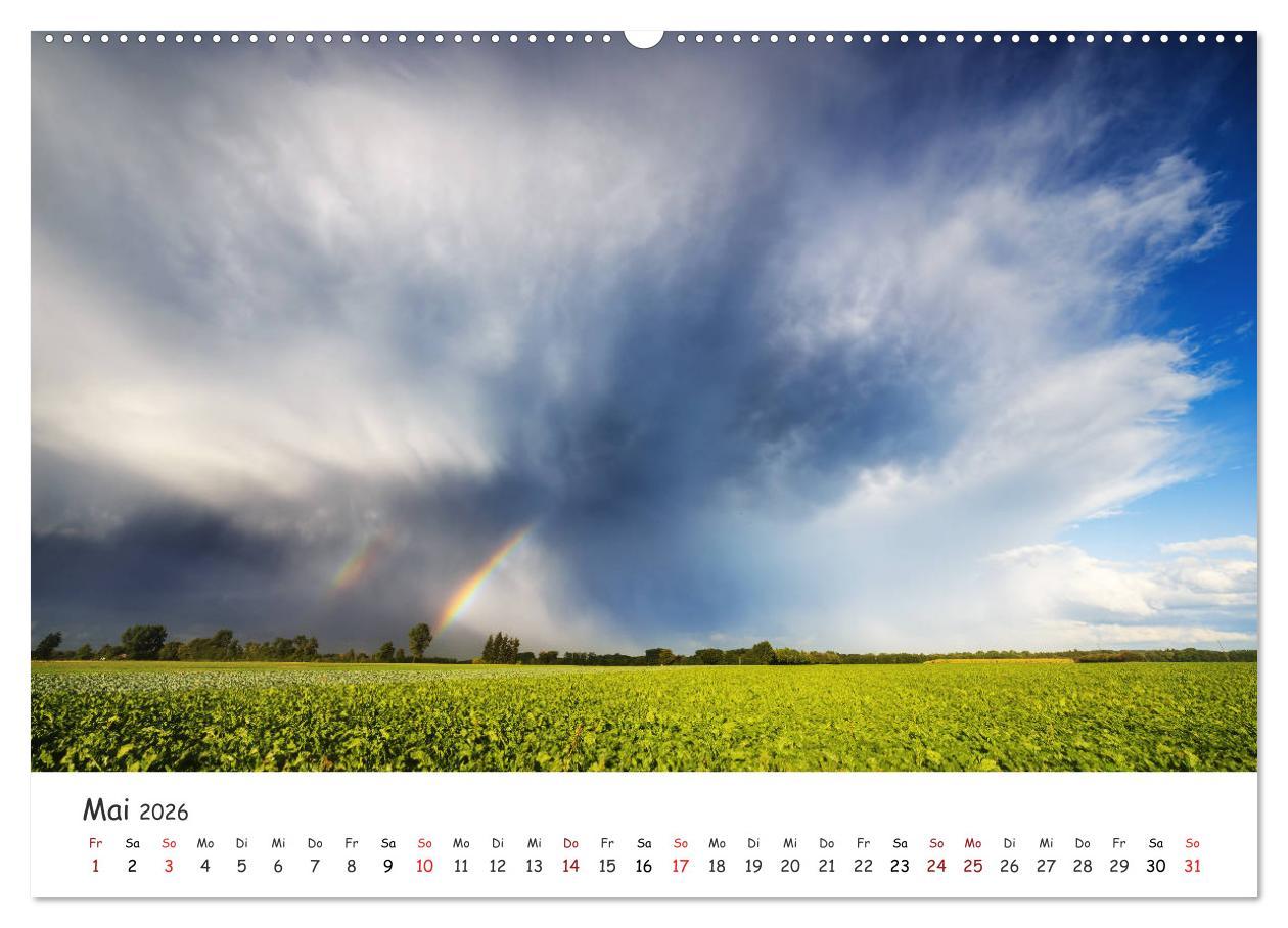 Beispielinhalt (Bild) Gewitterwelten (hochwertiger Premium Wandkalender 2026 DIN A2 quer), Kunstdruck in Hochglanz