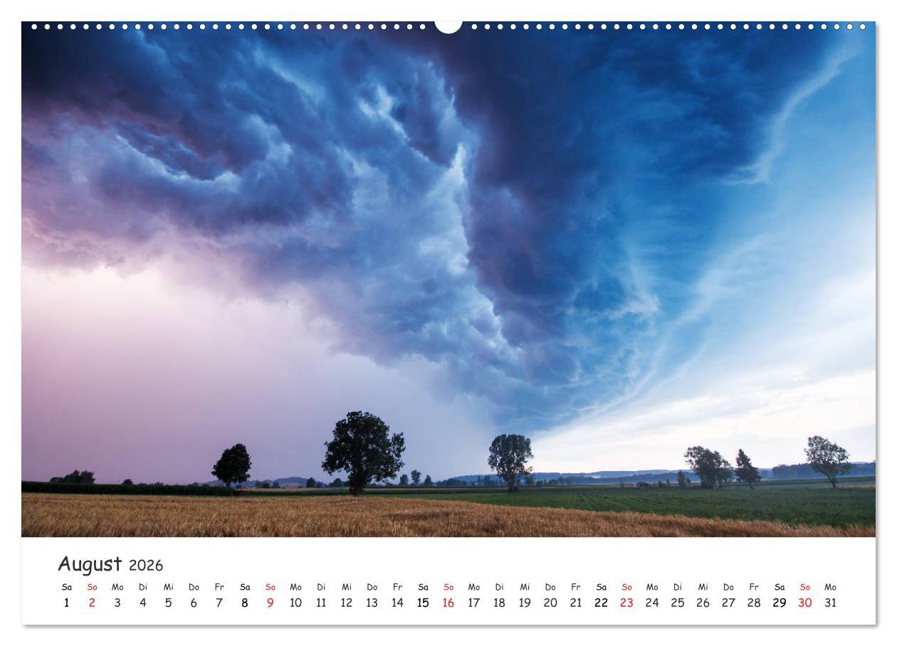 Beispielinhalt (Bild) Gewitterwelten (hochwertiger Premium Wandkalender 2026 DIN A2 quer), Kunstdruck in Hochglanz