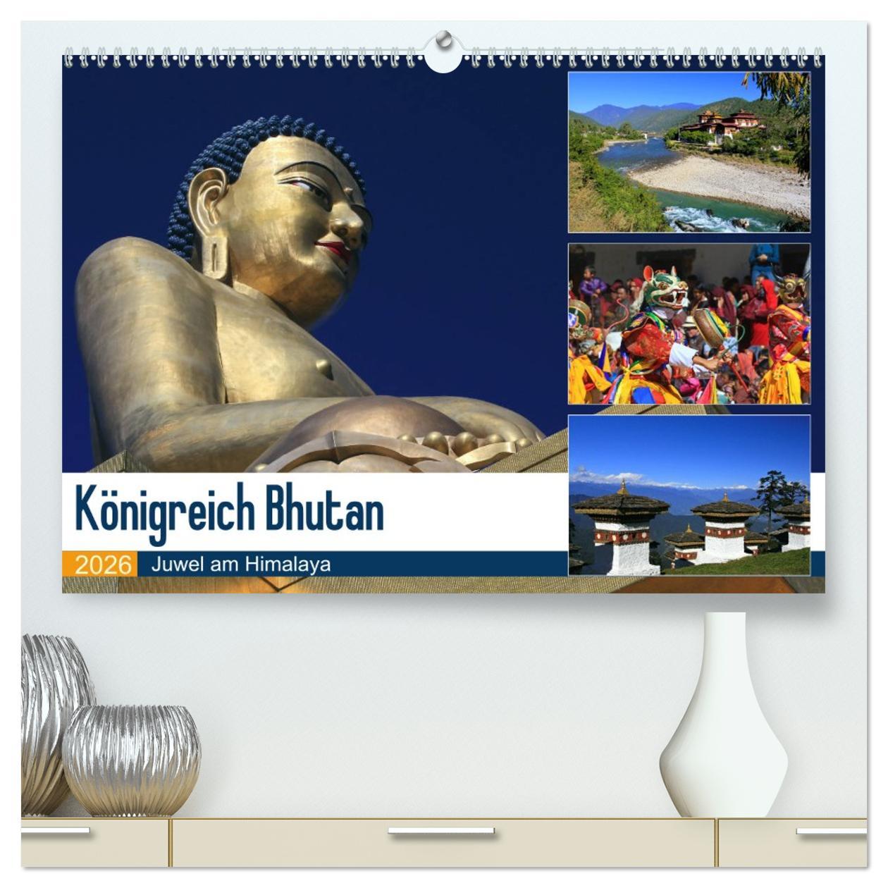 Vorderes Coverbild Königreich Bhutan - Juwel am Himalaya (hochwertiger Premium Wandkalender 2026 DIN A2 quer), Kunstdruck in Hochglanz