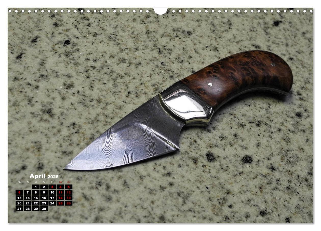 Beispielinhalt (Bild) Messer - Leidenschaft in Stahl (Wandkalender 2026 DIN A3 quer), CALVENDO Monatskalender
