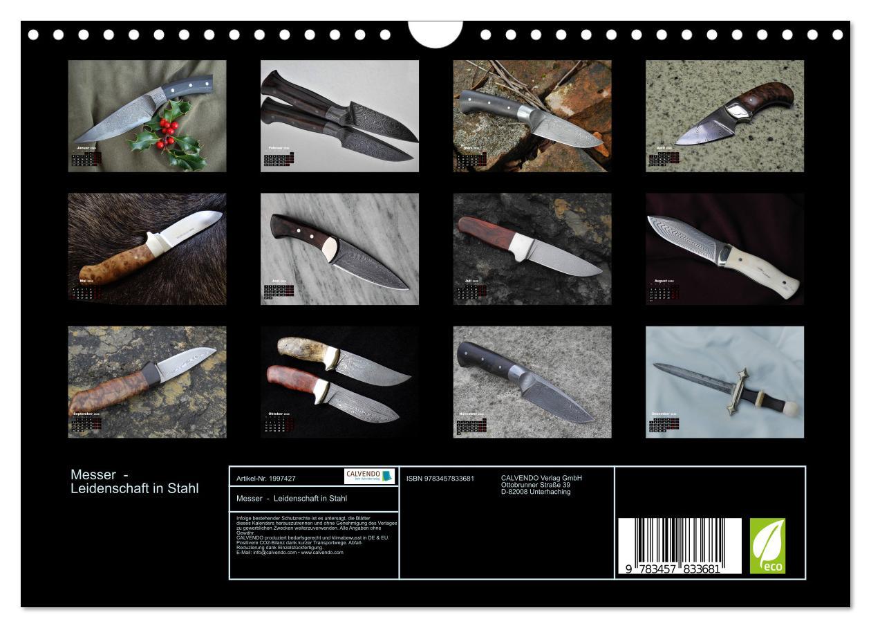 Beispielinhalt (Bild) Messer - Leidenschaft in Stahl (Wandkalender 2026 DIN A4 quer), CALVENDO Monatskalender