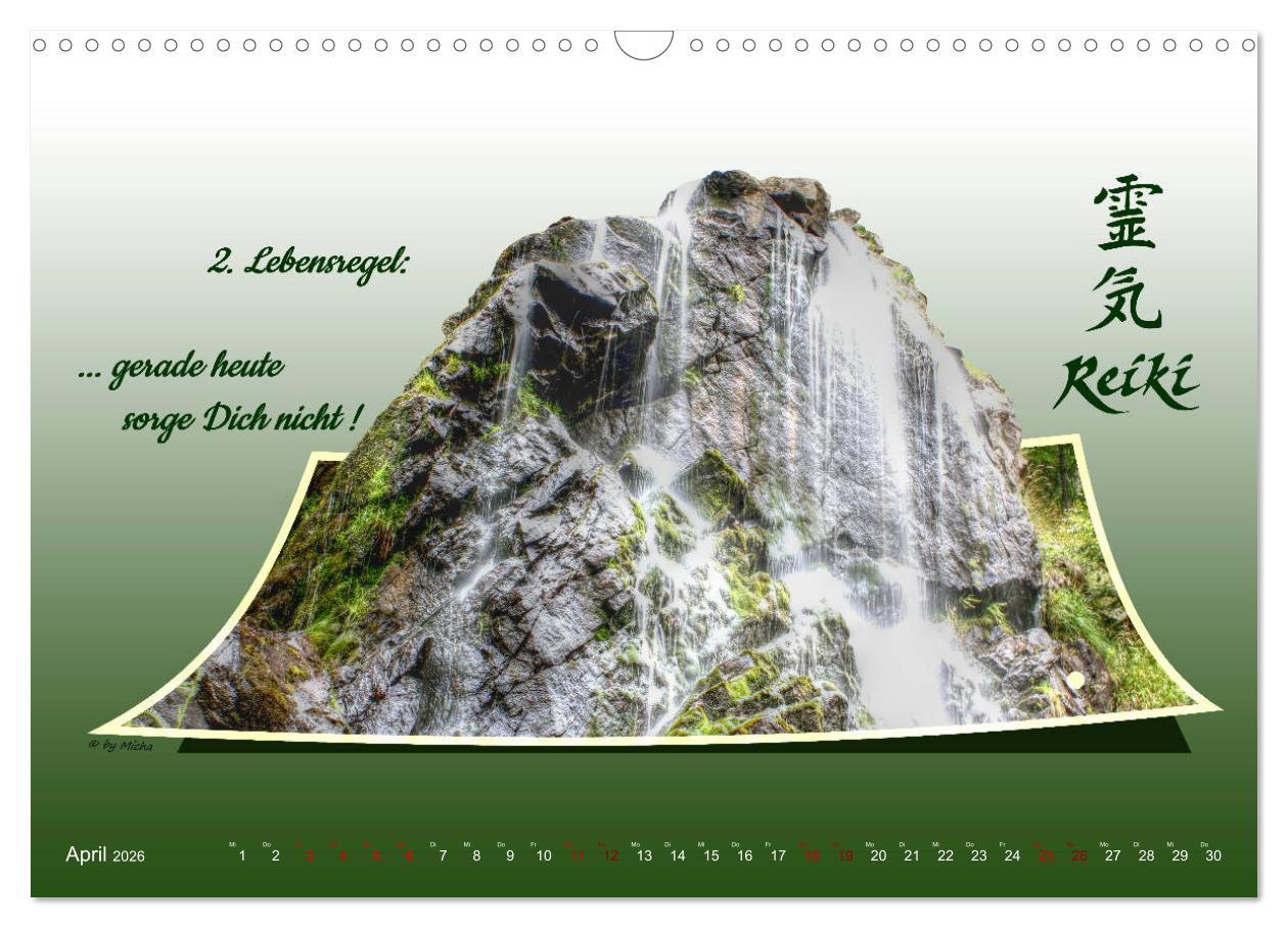 Beispielinhalt (Bild) REIKI - Chakren und Lebensregeln (Wandkalender 2026 DIN A3 quer), CALVENDO Monatskalender
