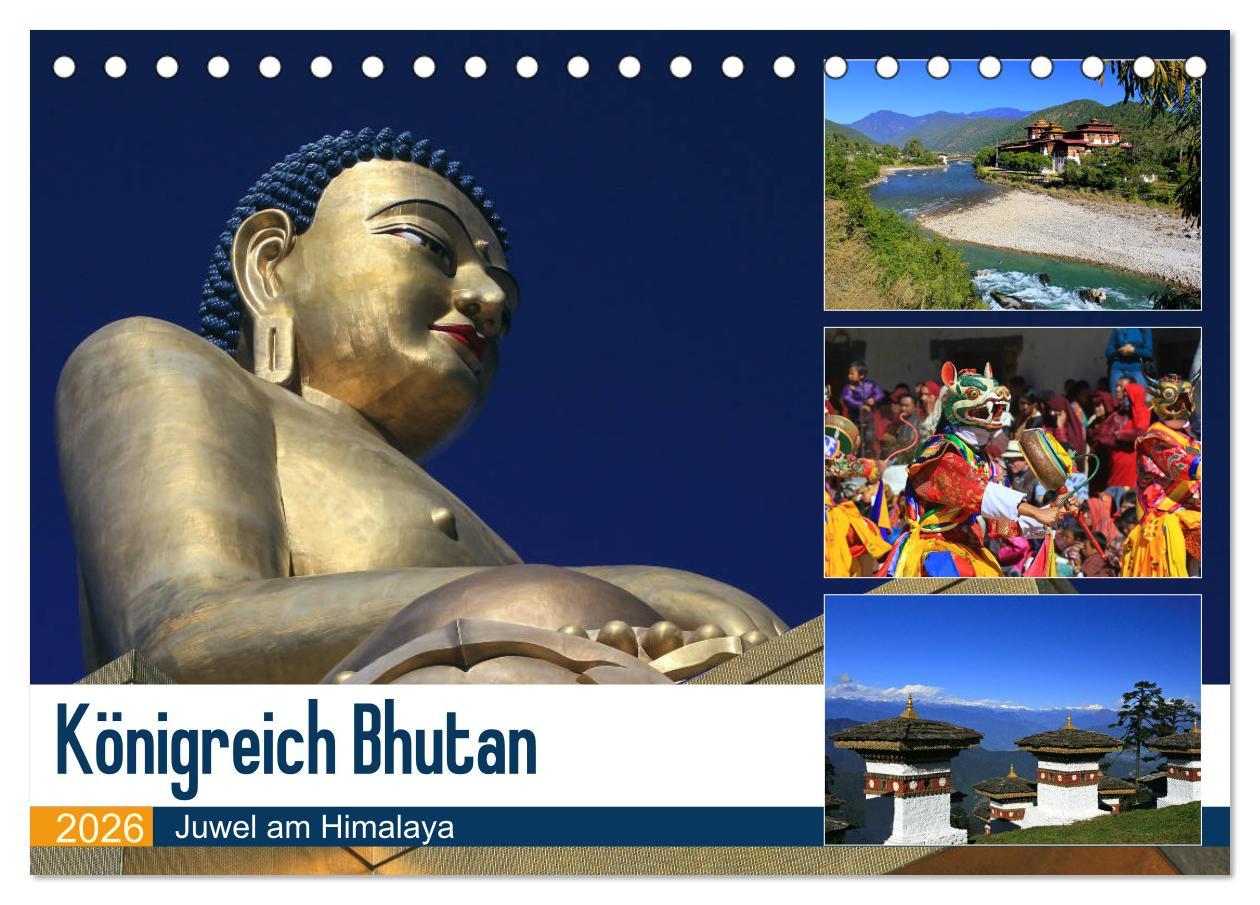 Vorderes Coverbild Königreich Bhutan - Juwel am Himalaya (Tischkalender 2026 DIN A5 quer), CALVENDO Monatskalender