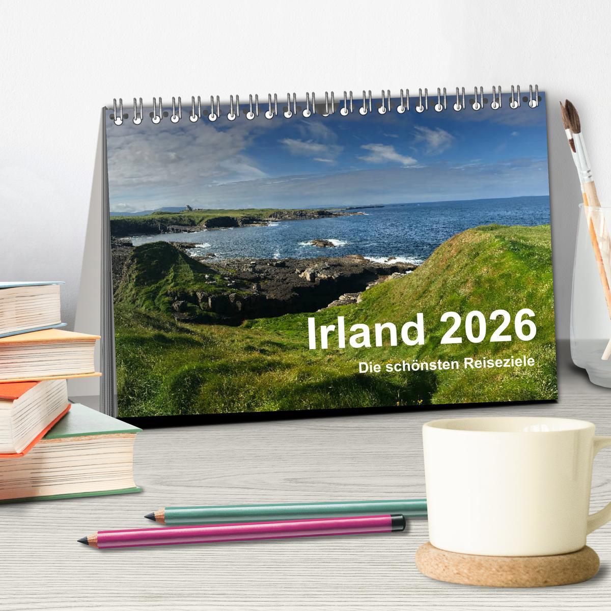 Beispielinhalt (Bild) Irland 2026 - Die schönsten Reiseziele (Tischkalender 2026 DIN A5 quer), CALVENDO Monatskalender