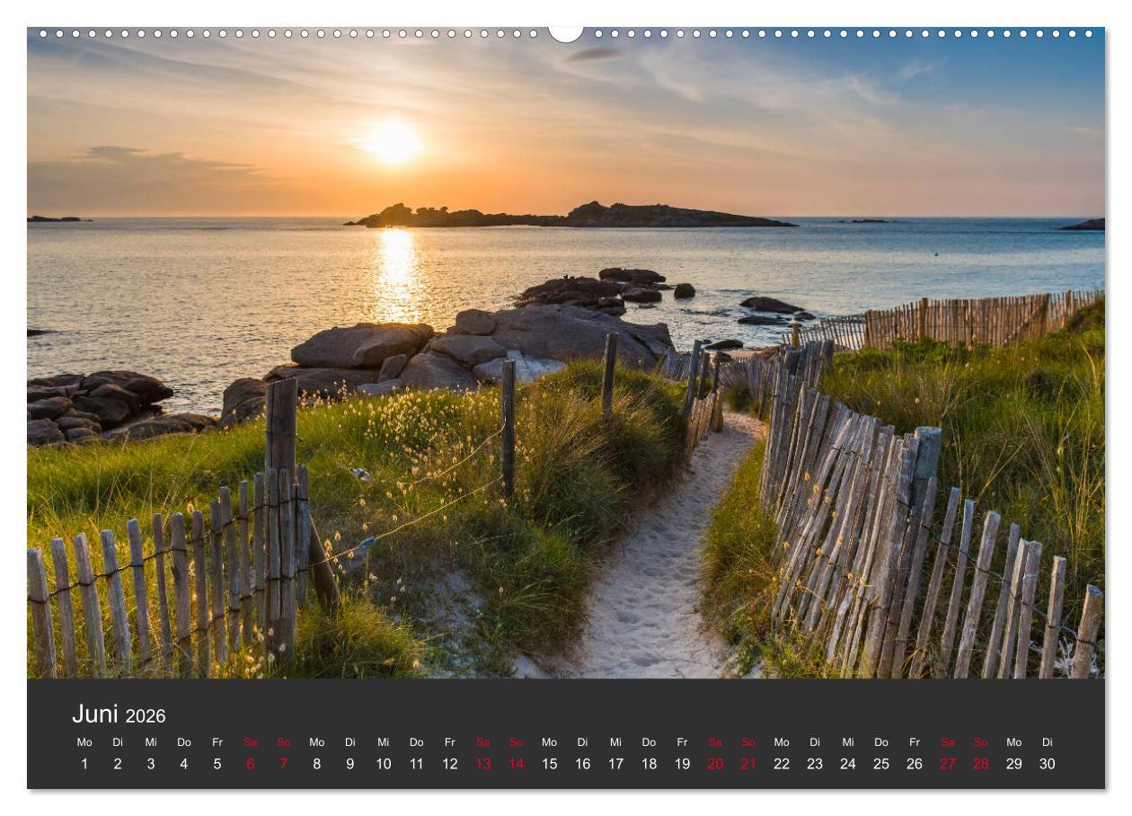 Beispielinhalt (Bild) Côte de Granit Rose - Ein Küstenbereich in der Bretagne (hochwertiger Premium Wandkalender 2026 DIN A2 quer), Kunstdruck in Hochglanz