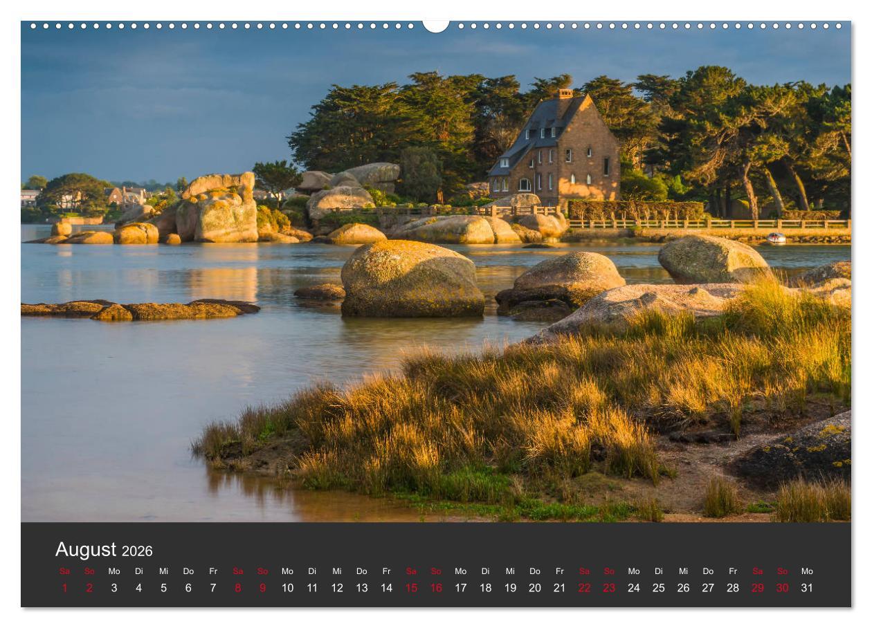 Beispielinhalt (Bild) Côte de Granit Rose - Ein Küstenbereich in der Bretagne (hochwertiger Premium Wandkalender 2026 DIN A2 quer), Kunstdruck in Hochglanz