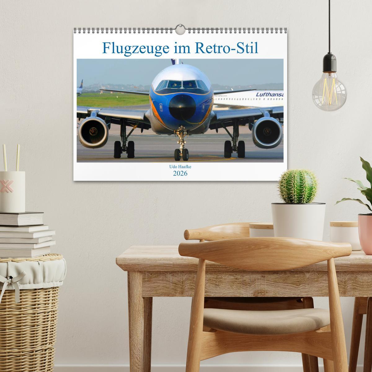 Beispielinhalt (Bild) Flugzeuge im Retro-Stil (Wandkalender 2026 DIN A3 quer), CALVENDO Monatskalender
