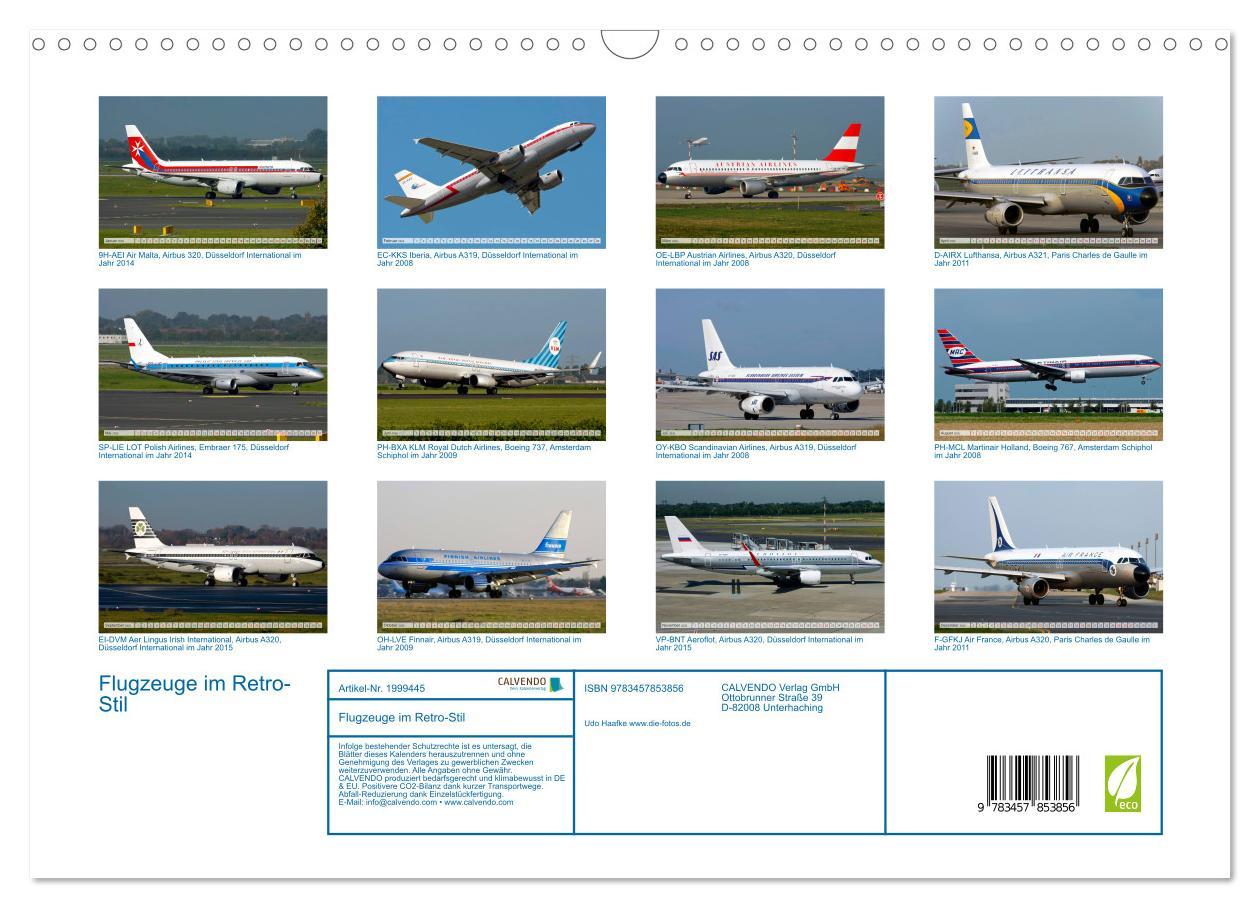 Beispielinhalt (Bild) Flugzeuge im Retro-Stil (Wandkalender 2026 DIN A3 quer), CALVENDO Monatskalender