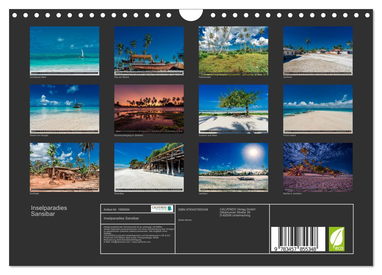 Beispielinhalt (Bild) Inselparadies Sansibar (Wandkalender 2026 DIN A4 quer), CALVENDO Monatskalender