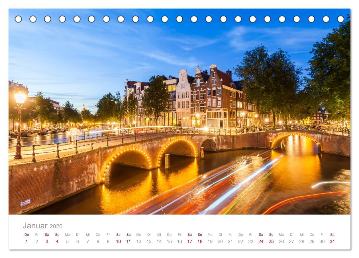 Beispielinhalt (Bild) AMSTERDAM Impressionen (Tischkalender 2026 DIN A5 quer), CALVENDO Monatskalender