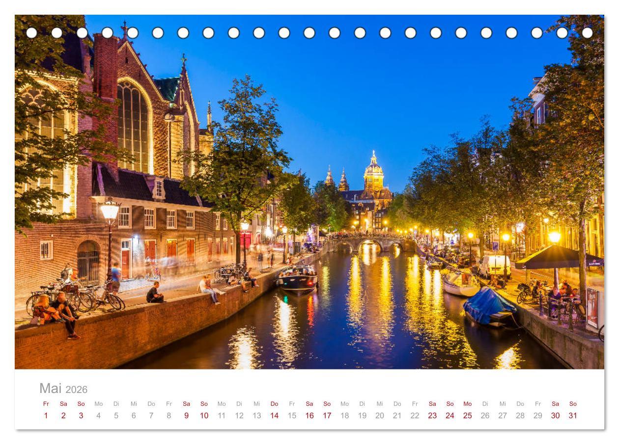Beispielinhalt (Bild) AMSTERDAM Impressionen (Tischkalender 2026 DIN A5 quer), CALVENDO Monatskalender