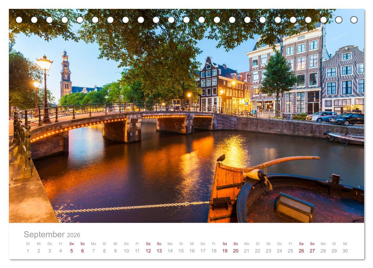 Beispielinhalt (Bild) AMSTERDAM Impressionen (Tischkalender 2026 DIN A5 quer), CALVENDO Monatskalender