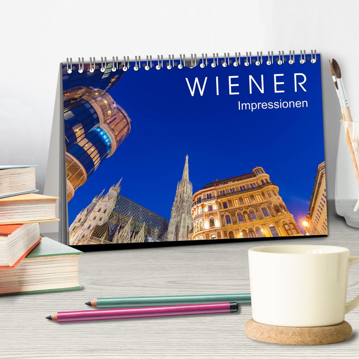 Beispielinhalt (Bild) W I E N E R Impressionen (Tischkalender 2026 DIN A5 quer), CALVENDO Monatskalender