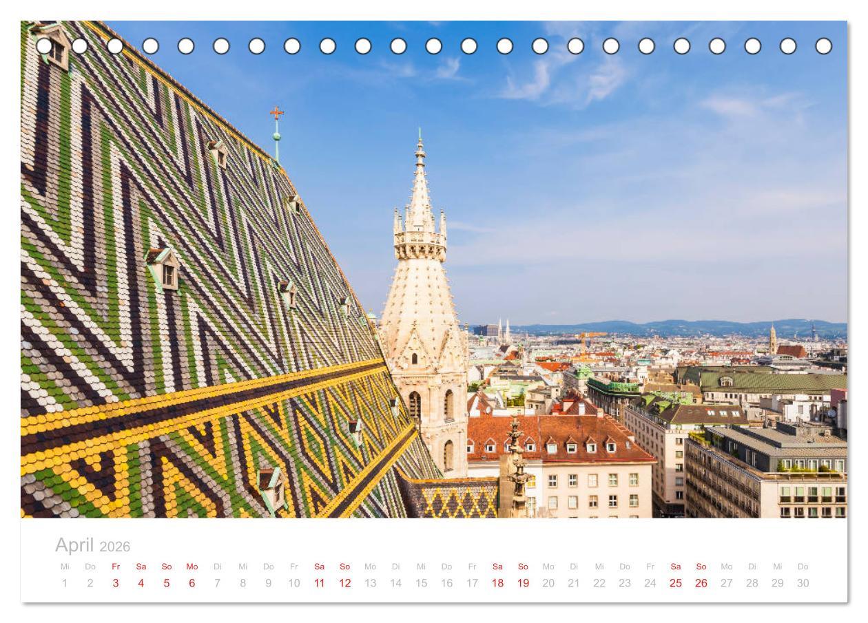 Beispielinhalt (Bild) W I E N E R Impressionen (Tischkalender 2026 DIN A5 quer), CALVENDO Monatskalender