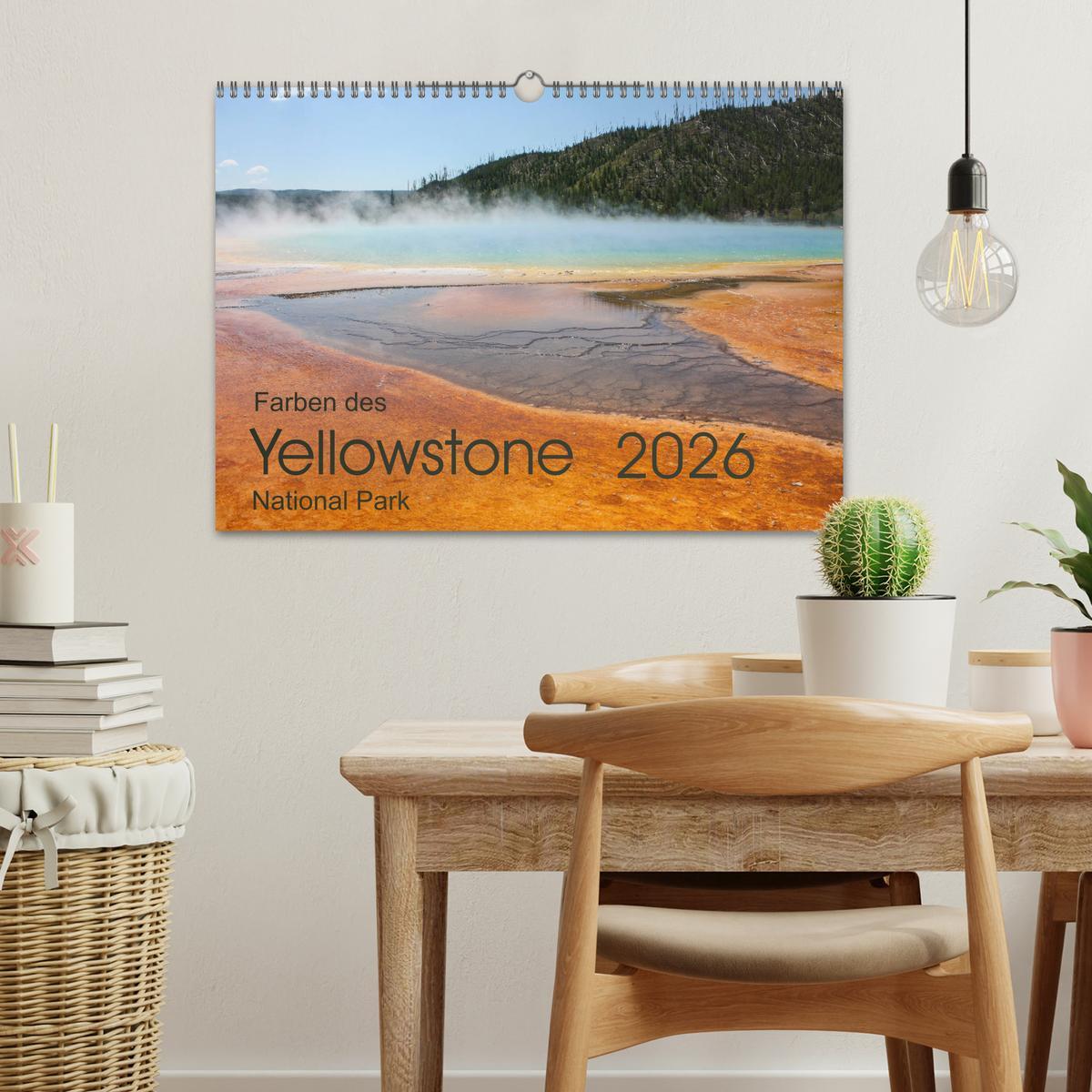 Beispielinhalt (Bild) Farben des Yellowstone National Park 2026 (Wandkalender 2026 DIN A3 quer), CALVENDO Monatskalender