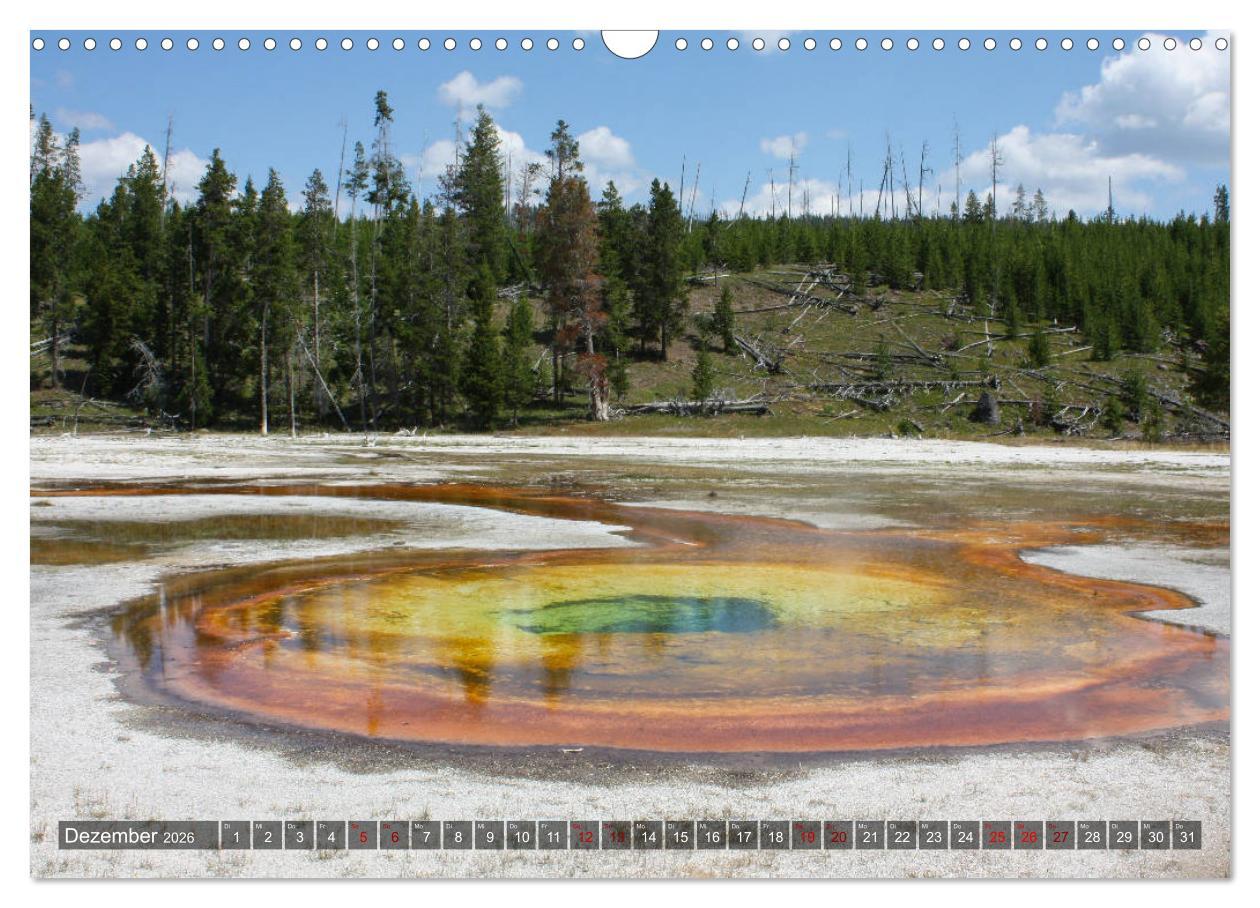 Beispielinhalt (Bild) Farben des Yellowstone National Park 2026 (Wandkalender 2026 DIN A3 quer), CALVENDO Monatskalender