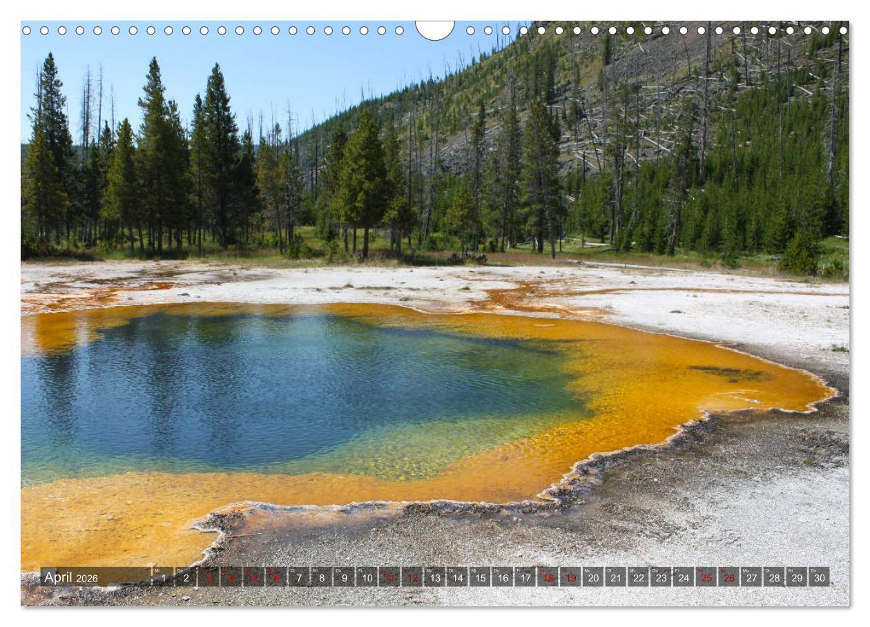 Beispielinhalt (Bild) Farben des Yellowstone National Park 2026 (Wandkalender 2026 DIN A3 quer), CALVENDO Monatskalender