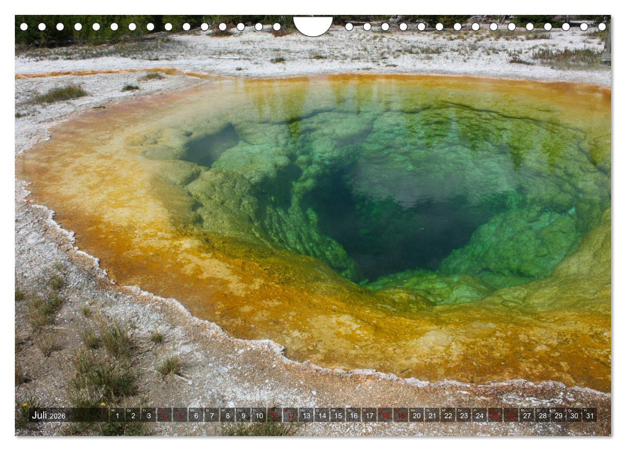 Beispielinhalt (Bild) Farben des Yellowstone National Park 2026 (Wandkalender 2026 DIN A4 quer), CALVENDO Monatskalender