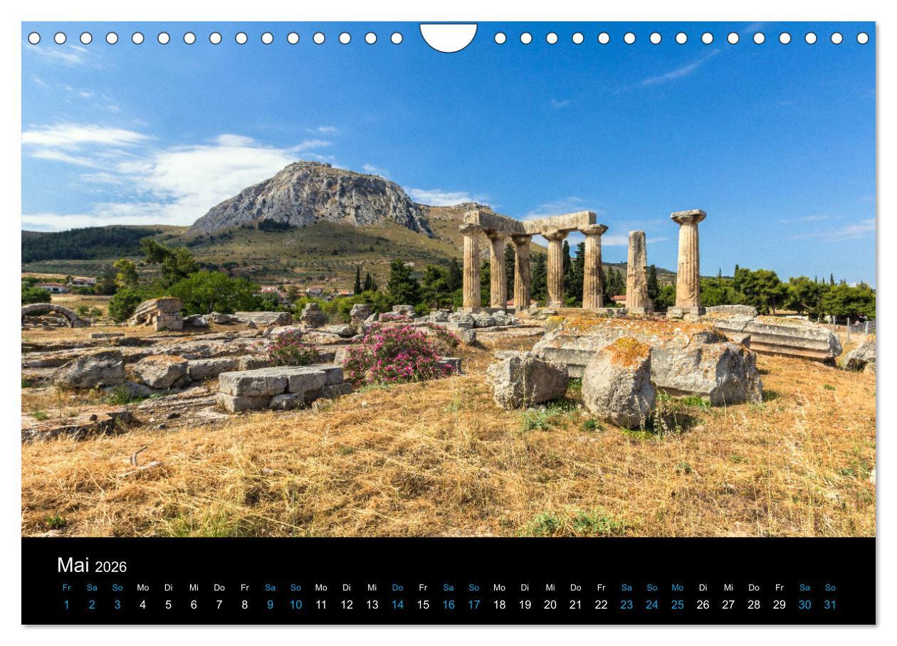 Beispielinhalt (Bild) Peloponnes, Griechisches Urgestein von grandioser Schönheit. Die Regionen Argolis, Korinthia und Attika (Wandkalender 2026 DIN A4 quer), CALVENDO Monatskalender