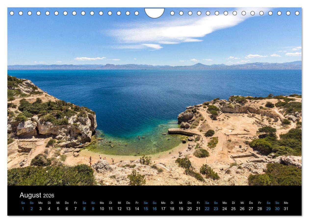 Beispielinhalt (Bild) Peloponnes, Griechisches Urgestein von grandioser Schönheit. Die Regionen Argolis, Korinthia und Attika (Wandkalender 2026 DIN A4 quer), CALVENDO Monatskalender