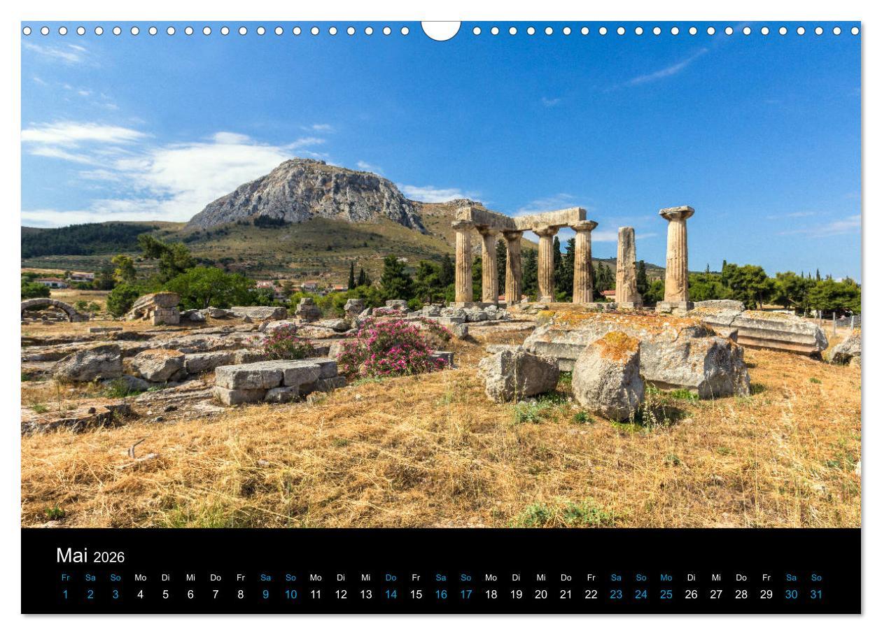 Beispielinhalt (Bild) Peloponnes, Griechisches Urgestein von grandioser Schönheit. Die Regionen Argolis, Korinthia und Attika (Wandkalender 2026 DIN A3 quer), CALVENDO Monatskalender