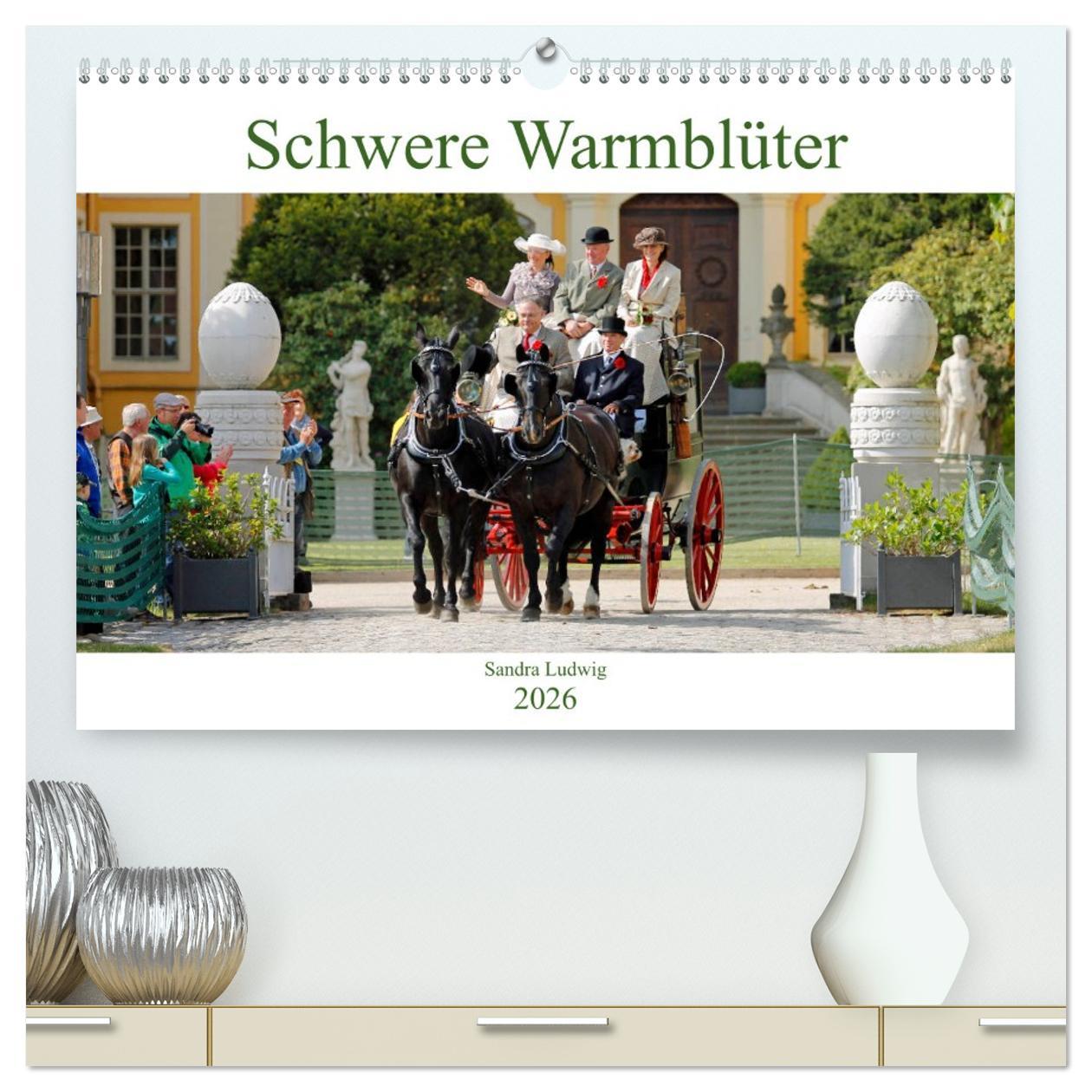 Vorderes Coverbild Schwere Warmblüter 2026 (hochwertiger Premium Wandkalender 2026 DIN A2 quer), Kunstdruck in Hochglanz