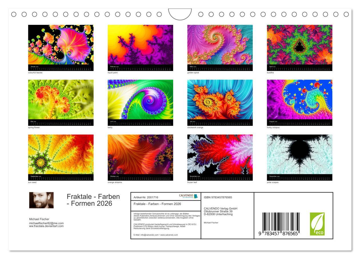 Beispielinhalt (Bild) Fraktale - Farben - Formen 2026 (Wandkalender 2026 DIN A4 quer), CALVENDO Monatskalender