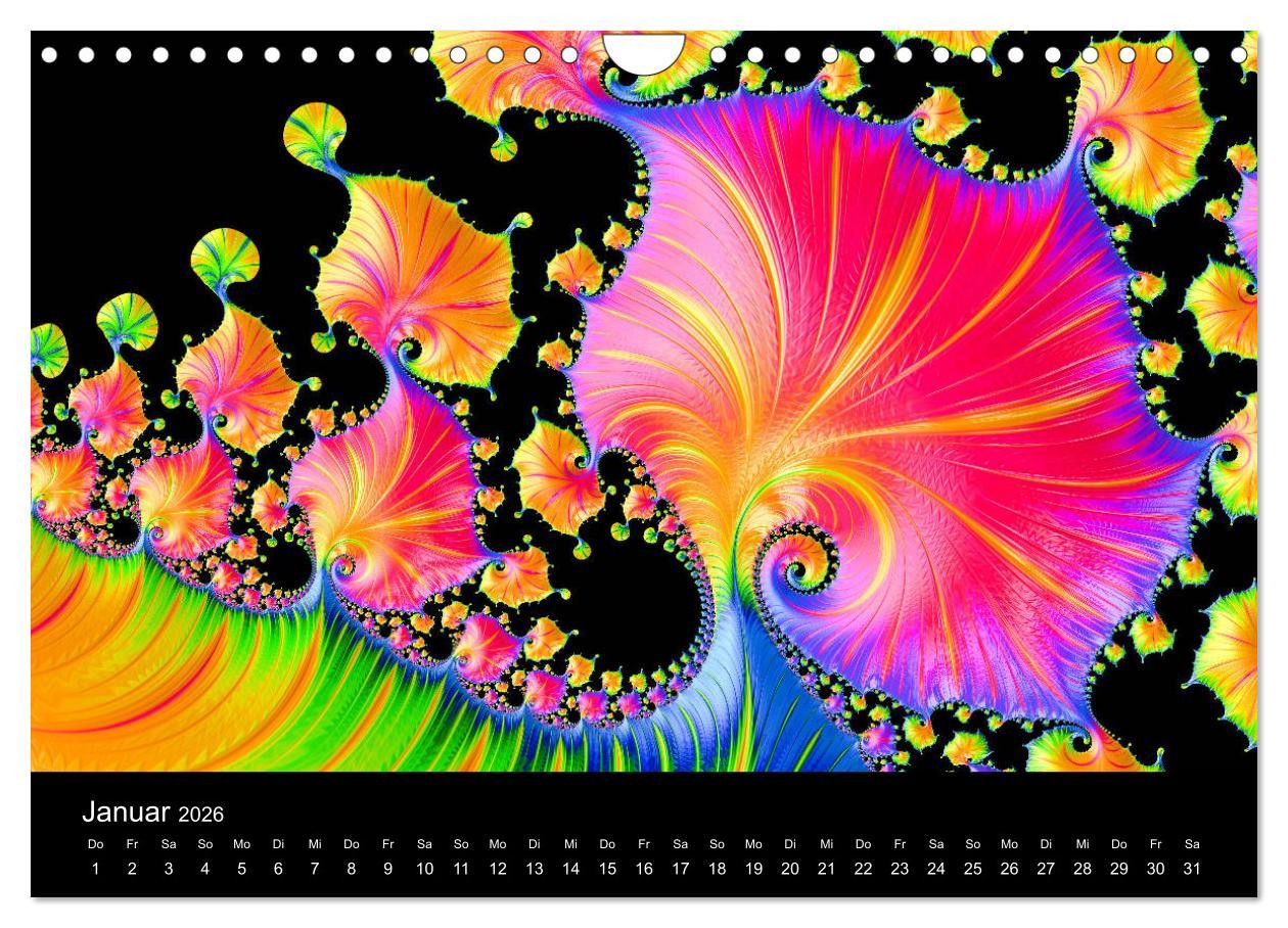 Beispielinhalt (Bild) Fraktale - Farben - Formen 2026 (Wandkalender 2026 DIN A4 quer), CALVENDO Monatskalender