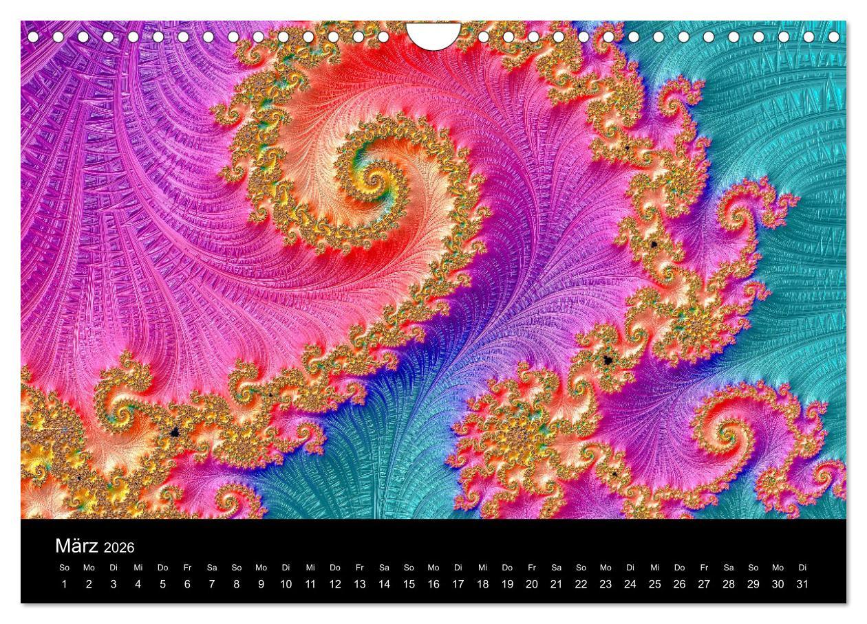 Beispielinhalt (Bild) Fraktale - Farben - Formen 2026 (Wandkalender 2026 DIN A4 quer), CALVENDO Monatskalender