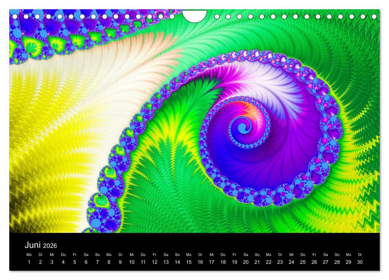 Beispielinhalt (Bild) Fraktale - Farben - Formen 2026 (Wandkalender 2026 DIN A4 quer), CALVENDO Monatskalender
