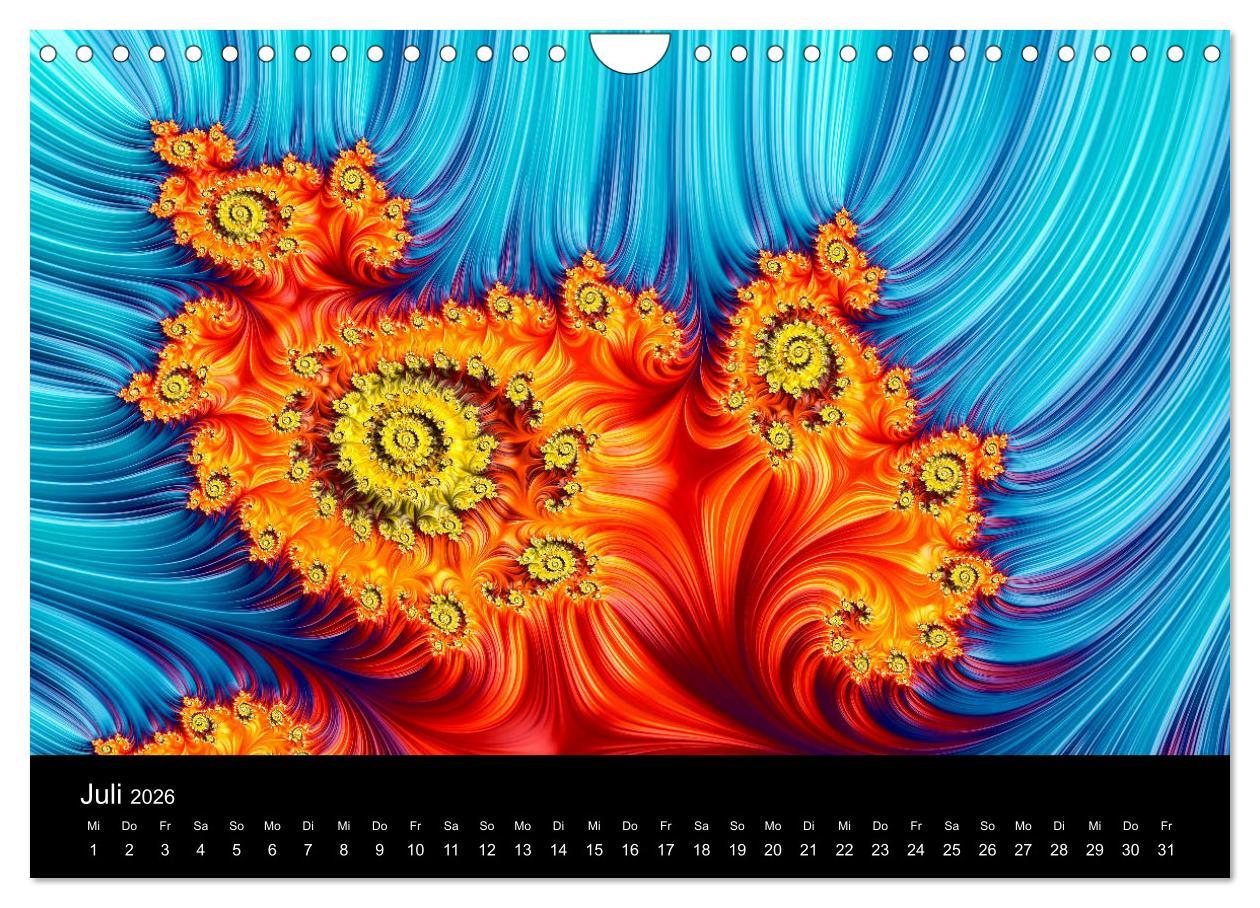 Beispielinhalt (Bild) Fraktale - Farben - Formen 2026 (Wandkalender 2026 DIN A4 quer), CALVENDO Monatskalender