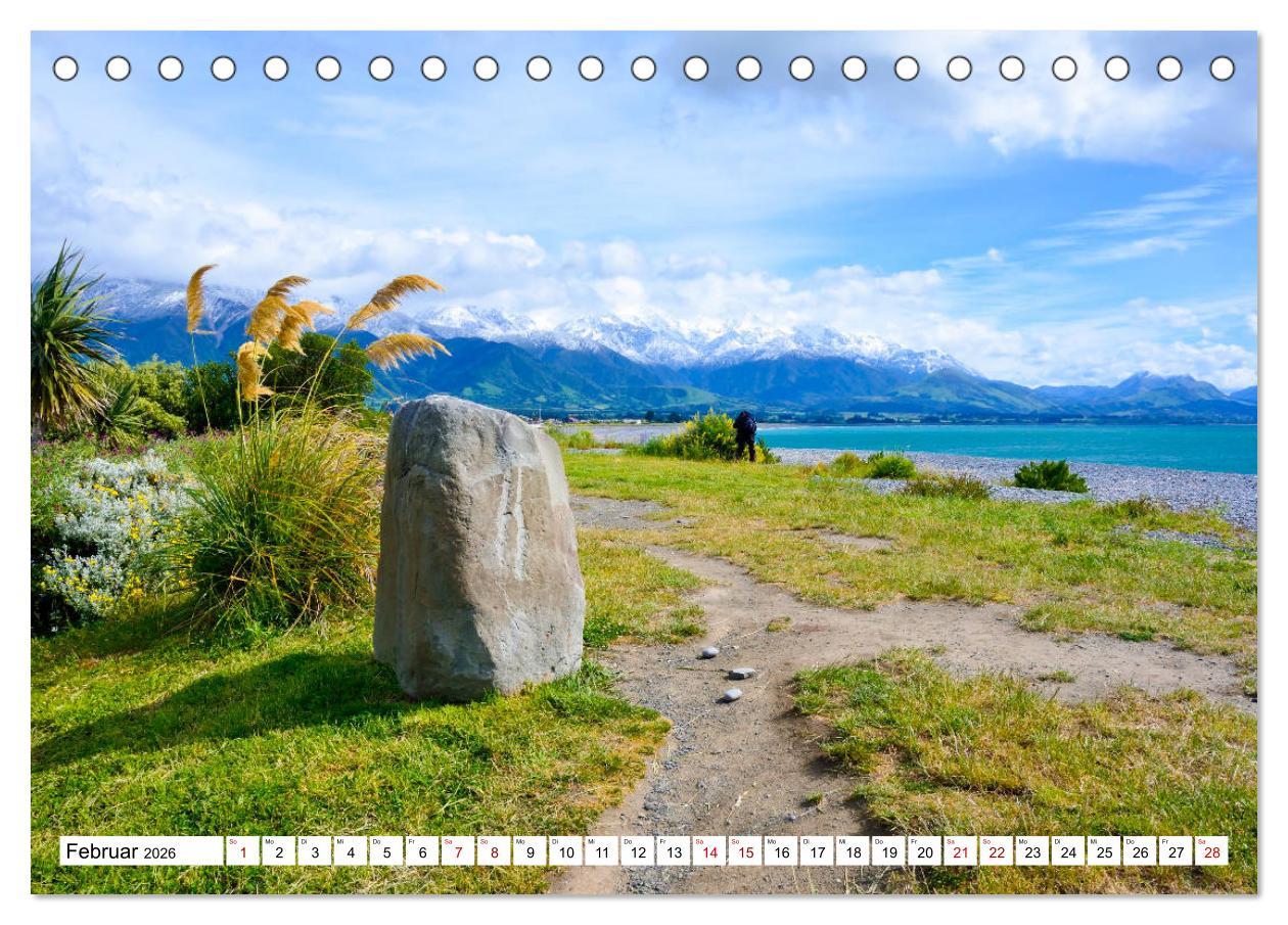 Beispielinhalt (Bild) Neuseeland - Die schönsten Orte am anderen Ende der Welt (Tischkalender 2026 DIN A5 quer), CALVENDO Monatskalender
