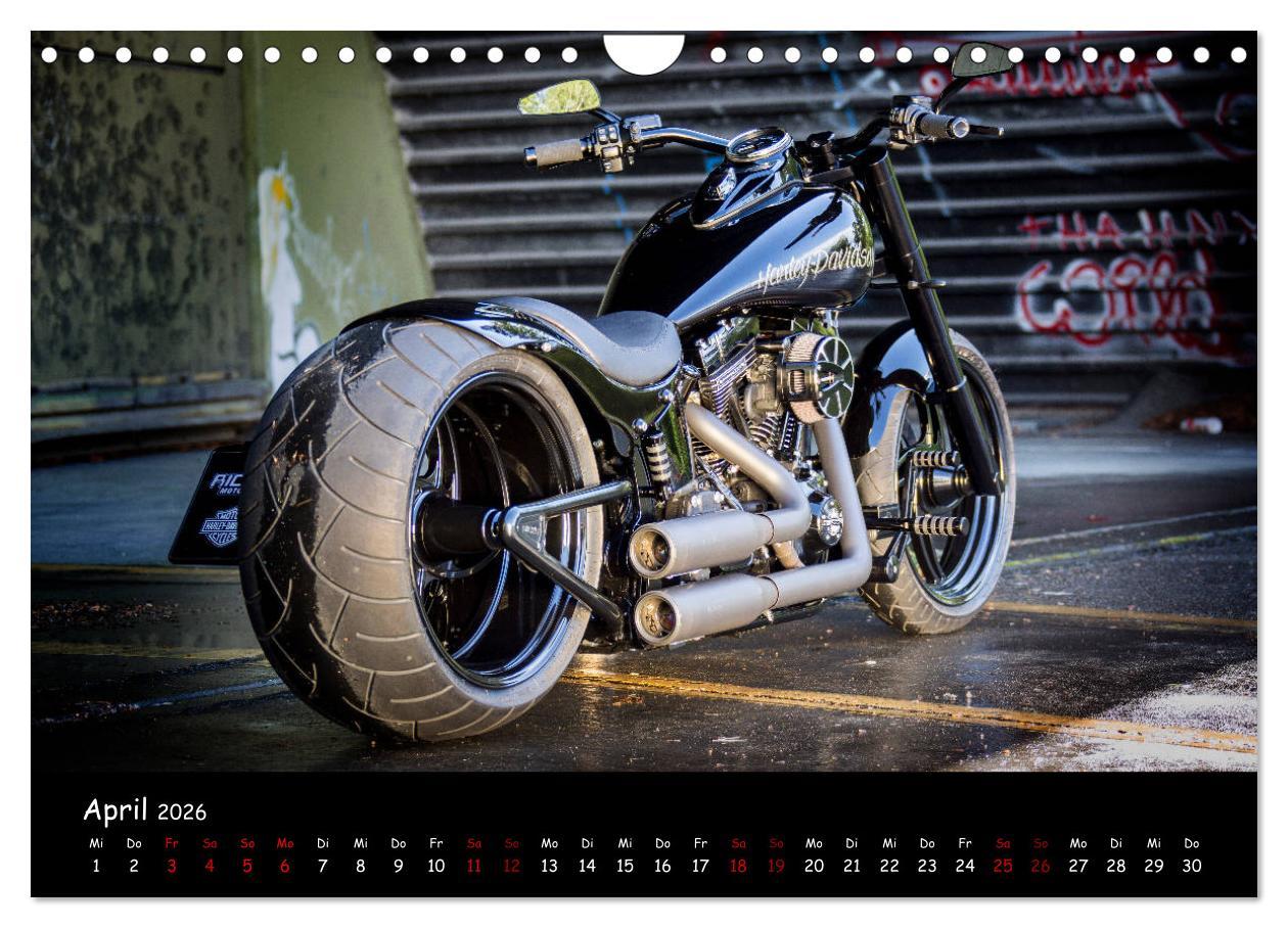 Beispielinhalt (Bild) Best of Custom- and Showbikes Kalender (Wandkalender 2026 DIN A4 quer), CALVENDO Monatskalender