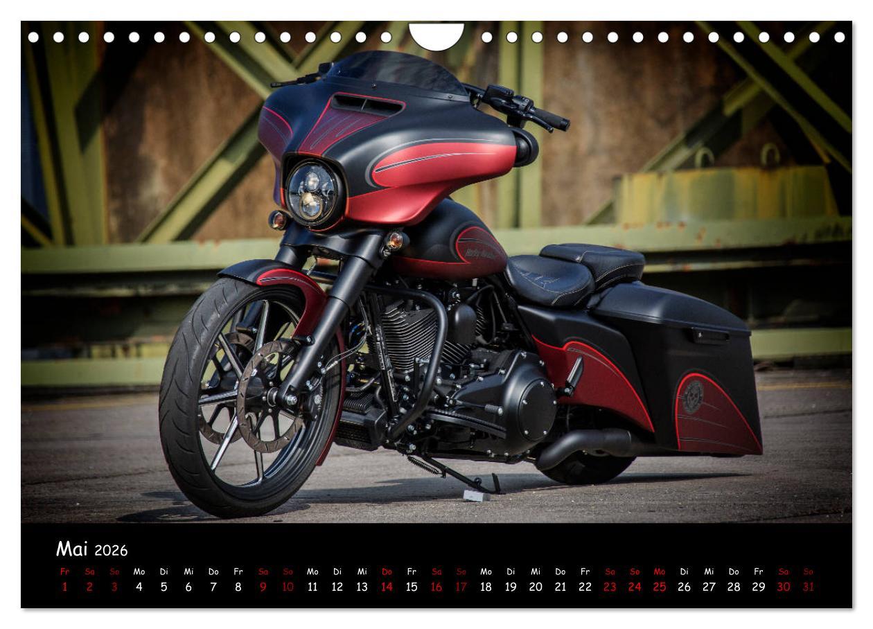 Beispielinhalt (Bild) Best of Custom- and Showbikes Kalender (Wandkalender 2026 DIN A4 quer), CALVENDO Monatskalender