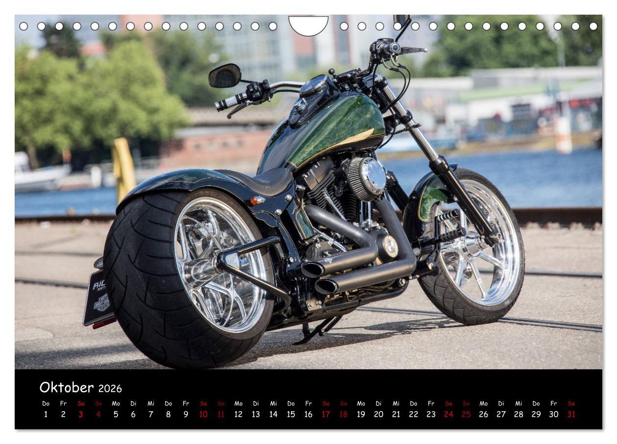 Beispielinhalt (Bild) Best of Custom- and Showbikes Kalender (Wandkalender 2026 DIN A4 quer), CALVENDO Monatskalender