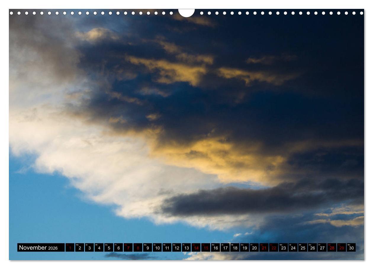 Beispielinhalt (Bild) Faszination Wolken (Wandkalender 2026 DIN A3 quer), CALVENDO Monatskalender