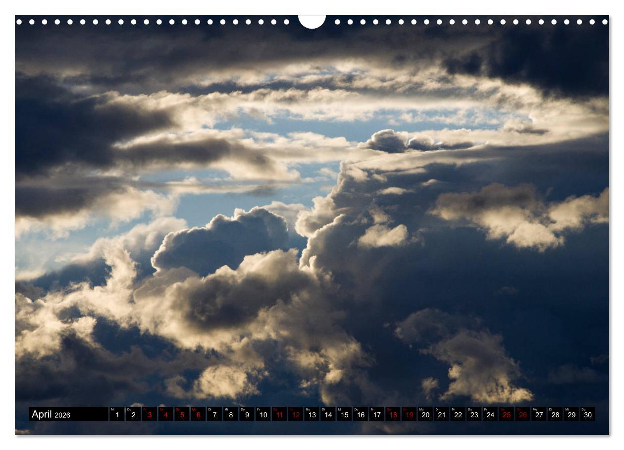 Beispielinhalt (Bild) Faszination Wolken (Wandkalender 2026 DIN A3 quer), CALVENDO Monatskalender