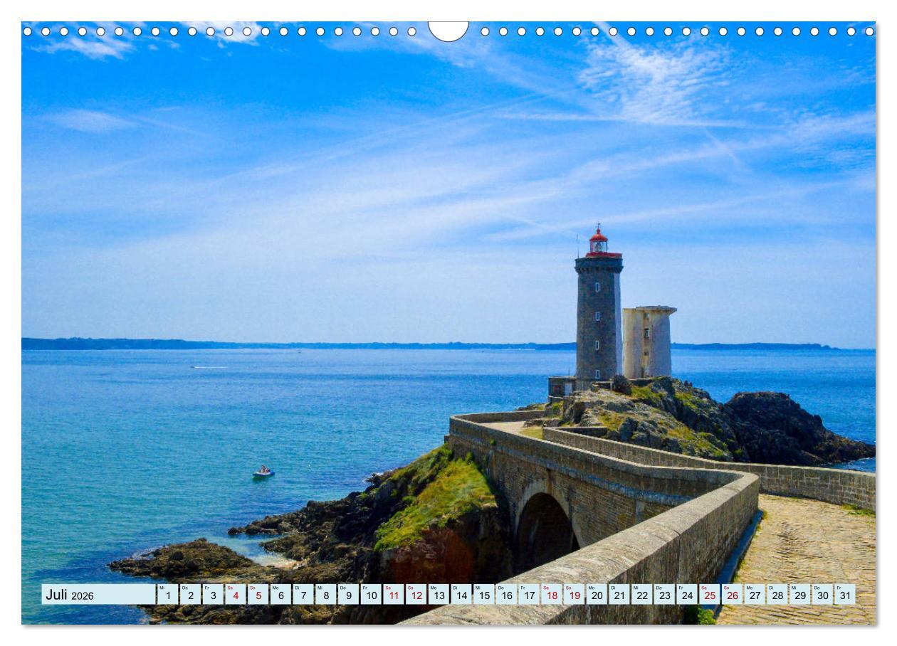 Beispielinhalt (Bild) Leuchttürme - Maritime Leuchtfeuer an den Küsten (Wandkalender 2026 DIN A3 quer), CALVENDO Monatskalender