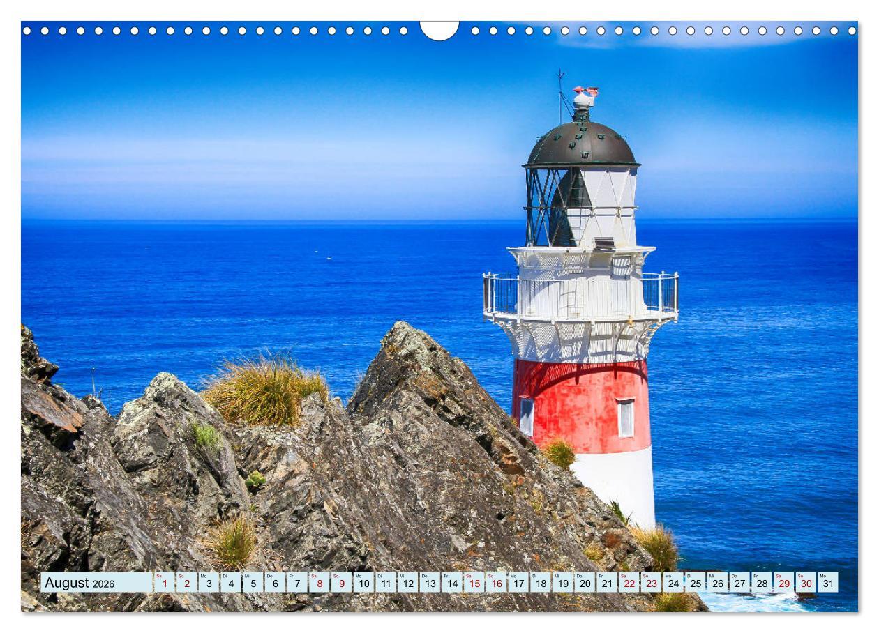 Beispielinhalt (Bild) Leuchttürme - Maritime Leuchtfeuer an den Küsten (Wandkalender 2026 DIN A3 quer), CALVENDO Monatskalender