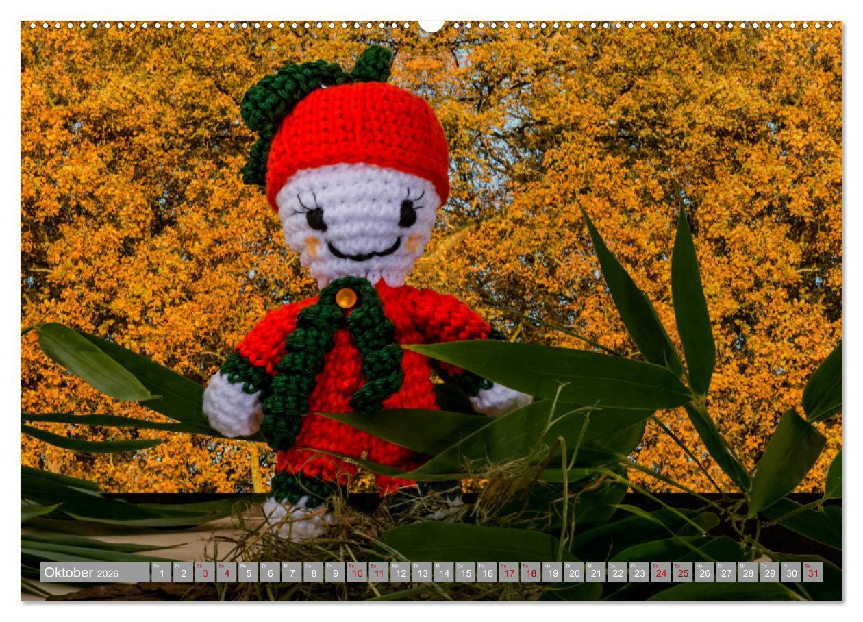 Beispielinhalt (Bild) Amigurumi - Die gehäkelte Welt (hochwertiger Premium Wandkalender 2026 DIN A2 quer), Kunstdruck in Hochglanz