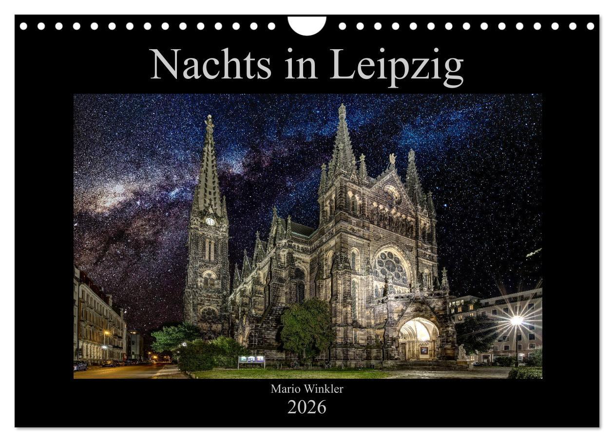 Vorderes Coverbild Nachts in Leipzig (Wandkalender 2026 DIN A4 quer), CALVENDO Monatskalender