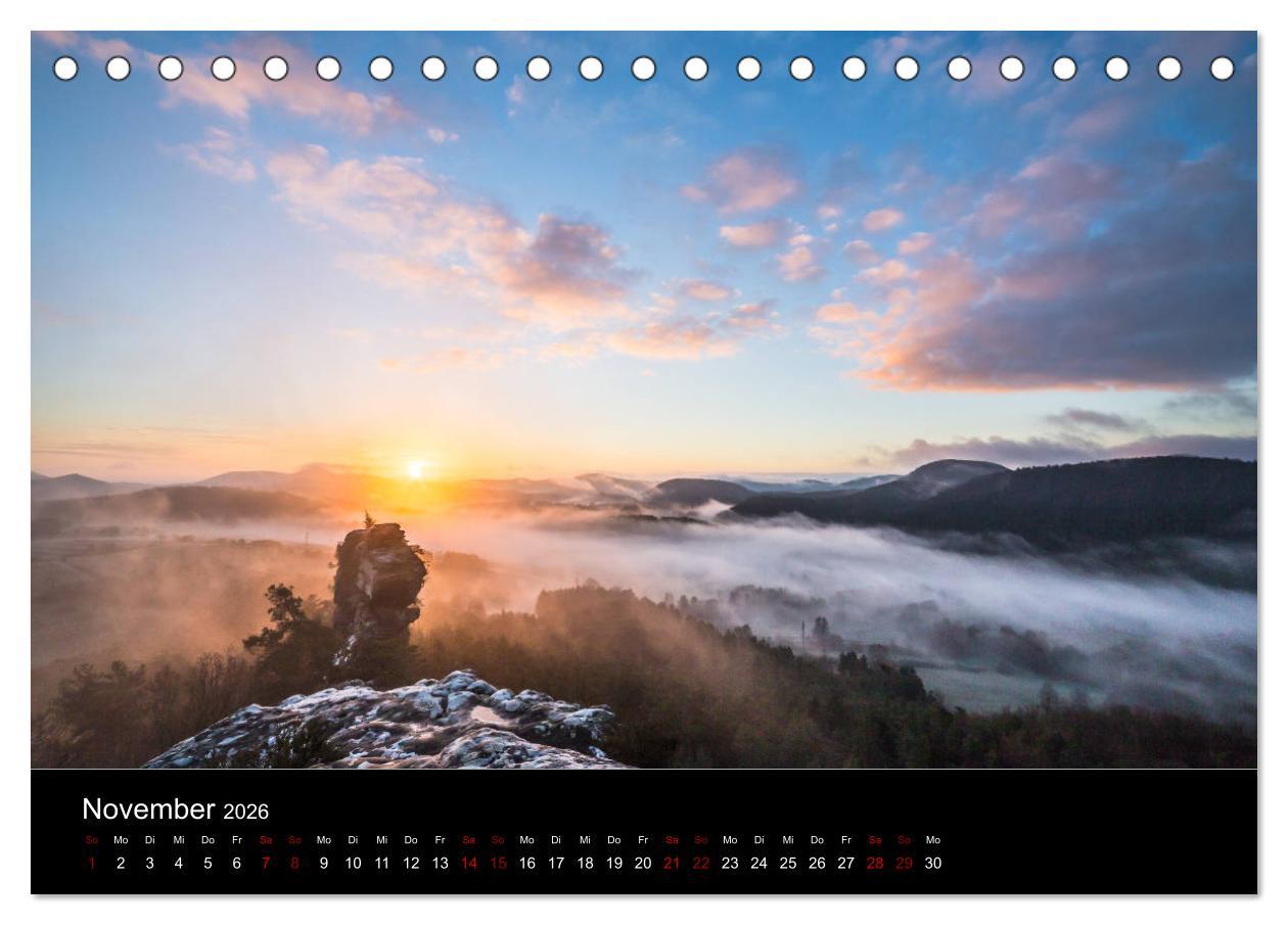 Beispielinhalt (Bild) Sagenhafter Pfälzerwald (Tischkalender 2026 DIN A5 quer), CALVENDO Monatskalender