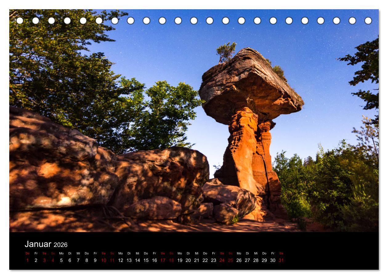 Beispielinhalt (Bild) Sagenhafter Pfälzerwald (Tischkalender 2026 DIN A5 quer), CALVENDO Monatskalender