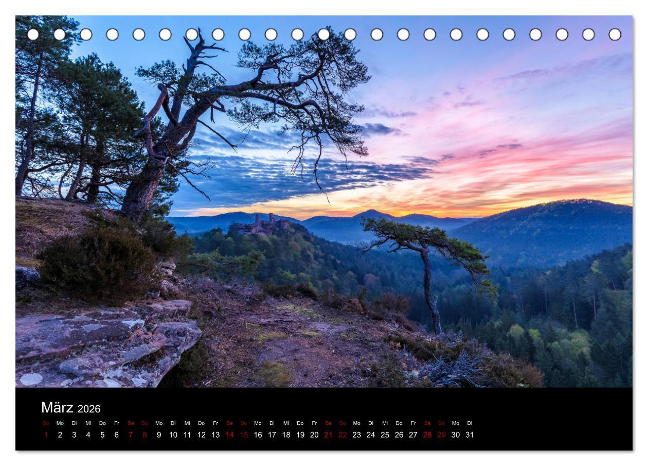 Beispielinhalt (Bild) Sagenhafter Pfälzerwald (Tischkalender 2026 DIN A5 quer), CALVENDO Monatskalender