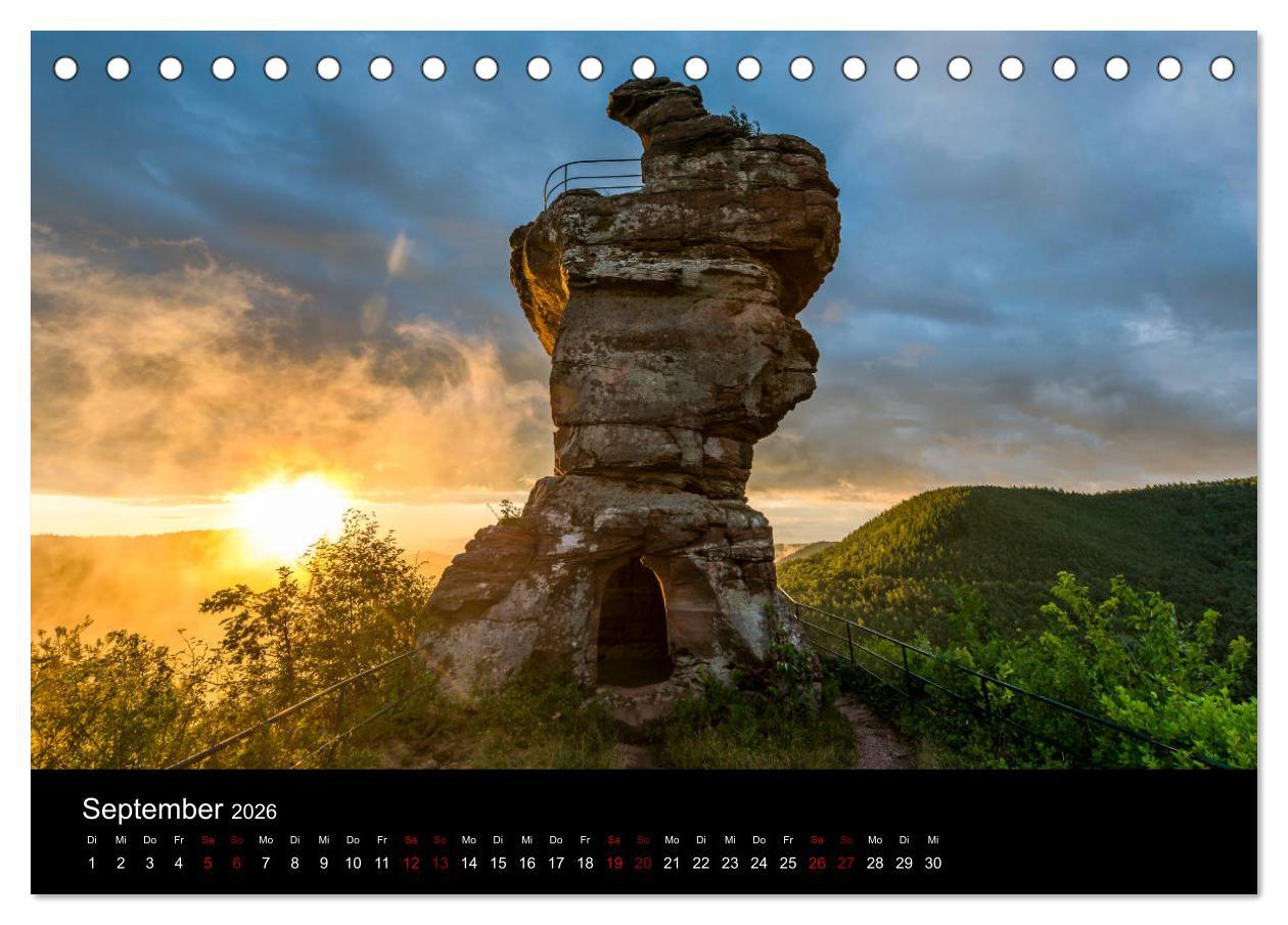 Beispielinhalt (Bild) Sagenhafter Pfälzerwald (Tischkalender 2026 DIN A5 quer), CALVENDO Monatskalender