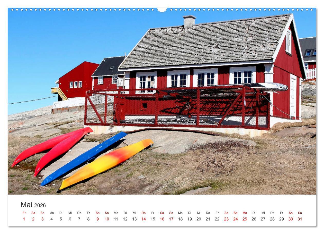 Beispielinhalt (Bild) Grönland Bizarre Eiswelt um Ilulissat (Wandkalender 2026 DIN A2 quer), CALVENDO Monatskalender