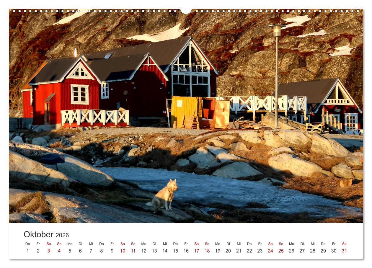 Beispielinhalt (Bild) Grönland Bizarre Eiswelt um Ilulissat (Wandkalender 2026 DIN A2 quer), CALVENDO Monatskalender