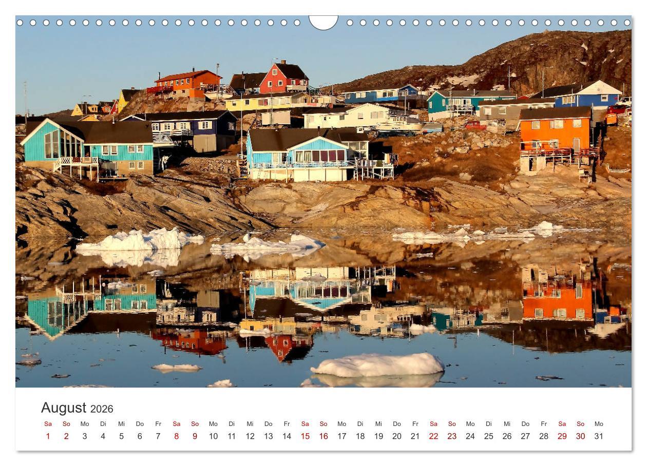 Beispielinhalt (Bild) Grönland Bizarre Eiswelt um Ilulissat (Wandkalender 2026 DIN A3 quer), CALVENDO Monatskalender