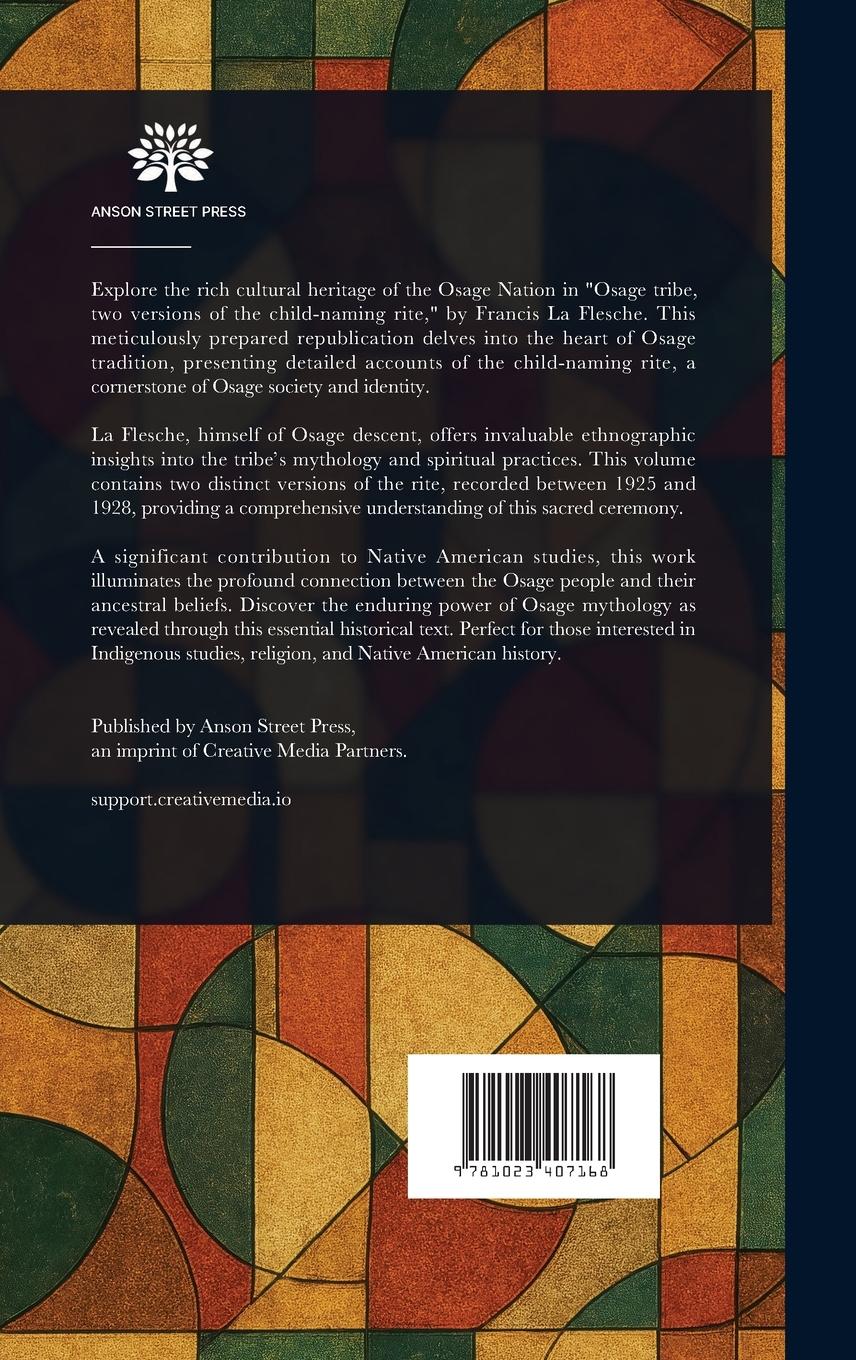 Rückseitencover The Osage Tribe, Two Versions of the Child-naming Rite